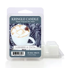 Wax melts Kringle Candle Cashmere & Cocoa 64 g, pack de 6 piezas de cera de soja en su envase original
