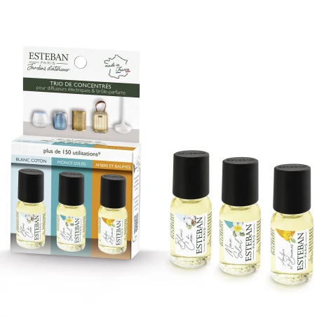 Pack de Blanc Coton, Monoï Soleil, Ambre & Baumes - Aceite de Perfume 15 ml.