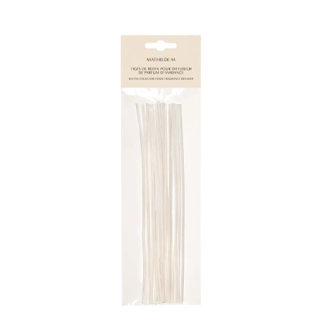 Paquete de 18 varillas de ratán blancas 20 cms