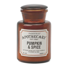 Vela perfumada Paddywax Apothecary Pumpkin + Spice 226 g en tarro de cristal ámbar
