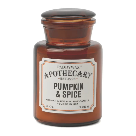 Vela perfumada Paddywax Apothecary Pumpkin + Spice 226 g en tarro de cristal ámbar