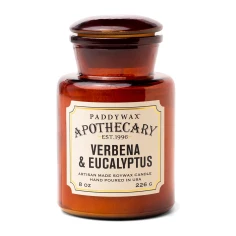 Vela perfumada Paddywax Apothecary Verbena + Eucalyptus 226 g en tarro de cristal ámbar
