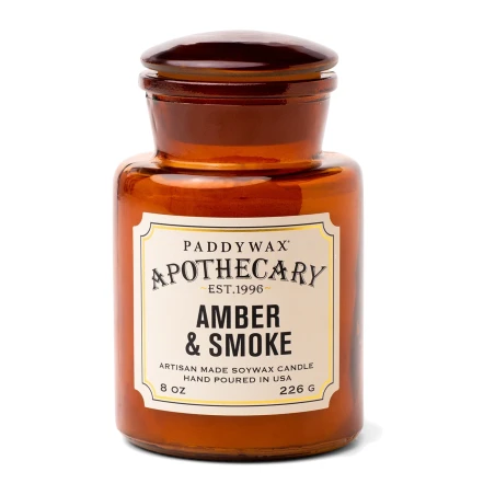 Vela perfumada Paddywax Apothecary Amber + Smoke 226 g en tarro de cristal ámbar