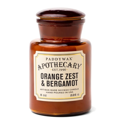Vela perfumada Paddywax Apothecary Orange Zest + Bergamot 226 g en tarro de cristal ámbar