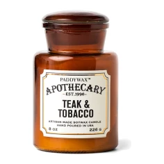 Vela perfumada Paddywax Apothecary Teak + Tobacco 226 g en tarro de cristal ámbar