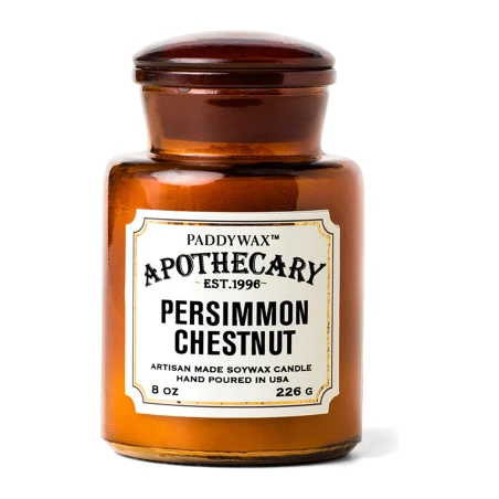 Vela perfumada Paddywax Apothecary Persimmon Chestnut 226 g en tarro de cristal ámbar