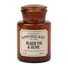 Vela perfumada Paddywax Apothecary Black Fig + Olive 226 g en tarro de cristal ámbar