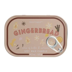 Vela perfumada Paddywax Bistro Gingerbread 127 g en lata ilustrada estilo lata de sardinas