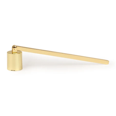 Apagavelas Paddywax de latón dorado brillante con campana basculante y mango largo