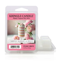 Wax melts Kringle Candle Chiffon Parfait & Peony 64 g, pack de 6 piezas de cera de soja en su envase original