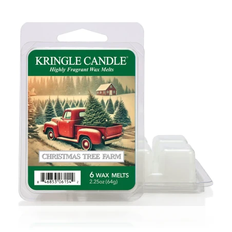 Wax melts Kringle Candle Christmas Tree Farm 64 g, pack de 6 piezas de cera de soja en su envase original