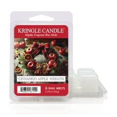 Wax melts Kringle Candle Cinnamon Apple Wreath 64 g, pack de 6 piezas de cera de soja en su envase original