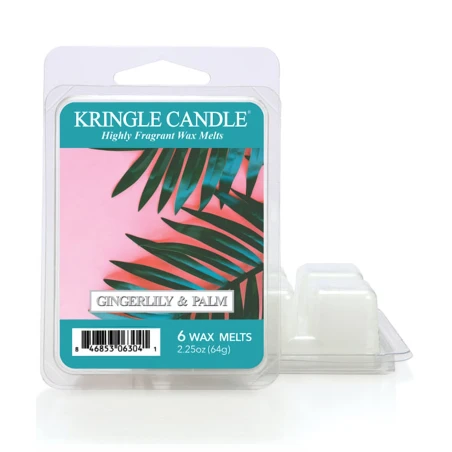 Wax melts Kringle Candle Gingerlily & Palm 64 g, pack de 6 piezas de cera de soja en su envase original