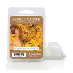 Wax melts Kringle Candle Rosewood & Vetiver 64 g, pack de 6 piezas de cera de soja en su envase original