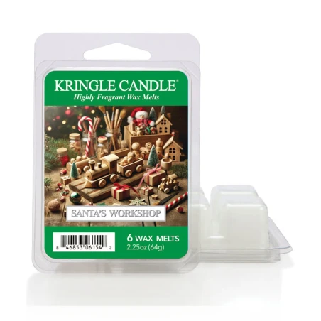 Wax melts Kringle Candle Santa's Workshop 64 g, pack de 6 piezas de cera de soja en su envase original