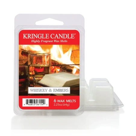 Wax melts Kringle Candle Whiskey & Embers 64 g, pack de 6 piezas de cera de soja en su envase original