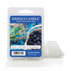 Wax melts Kringle Candle Wild Lavender & Blueberry 64 g, pack de 6 piezas de cera de soja en su envase original