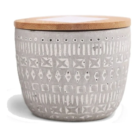 Vela perfumada Paddywax Sonora Tobacco & Patchouli 283 g de 3 mechas en vaso de hormigón gris con tapa de madera