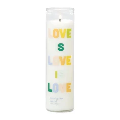 Vela perfumada Paddywax Spark Love Is Love Is Love Eucalyptus Santal 300 g en vaso alto de cristal