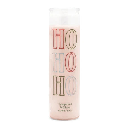Vela navideña Paddywax Spark Ho Ho Ho Tangerine & Clove 300 g en vaso alto de cristal con cera rosa