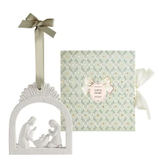 Nacimiento perfumado Sapin Doré de Mathilde M. junto a su caja de regalo, colección Rubans de Fête