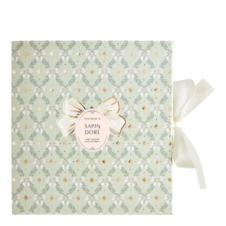 Caja de regalo del nacimiento perfumado Sapin Doré de Mathilde M.