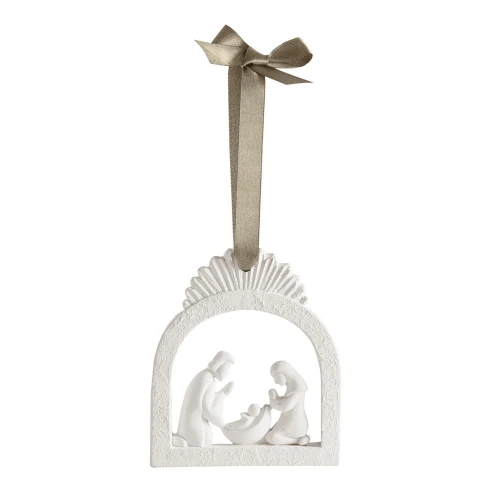 Nacimiento de Navidad perfumado Musc Irisé de escayola de Mathilde M. con cinta gris