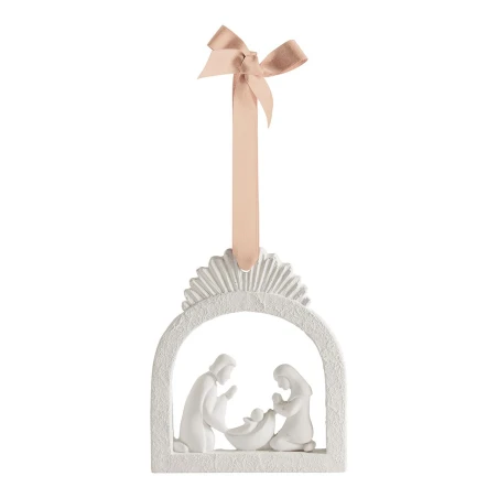 Nacimiento de Navidad perfumado Orange Cannelle de escayola de Mathilde M. con cinta rosa