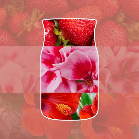 Fresa, geranio e hibisco, ingredientes del aroma Cliffside Sunrise de Yankee Candle