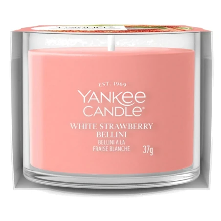 Vela Yankee Candle White Strawberry Bellini Mini 37 g en vaso de cristal