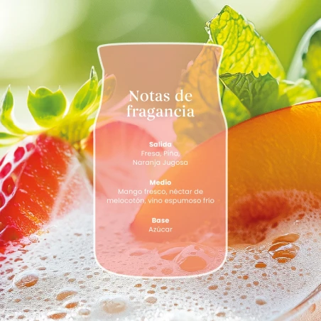 Notas de salida, corazón y fondo de la fragancia White Strawberry Bellini de Yankee Candle