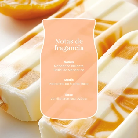 Notas de salida, corazón y fondo de la fragancia Tangerine & Vanilla de Yankee Candle