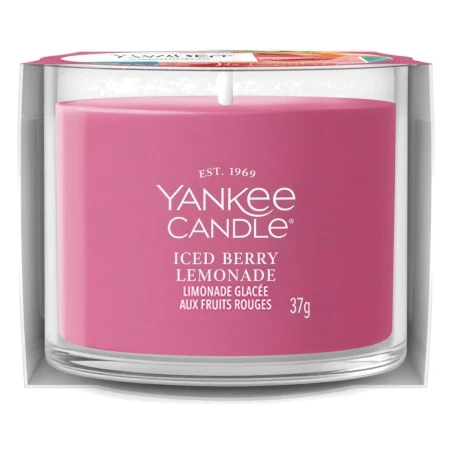 Vela Yankee Candle Iced Berry Lemonade Mini 37 g en vaso de cristal