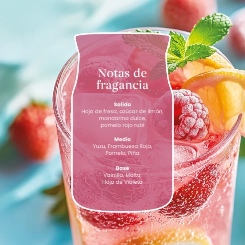 Notas de salida, corazón y fondo de la fragancia Iced Berry Lemonade de Yankee Candle
