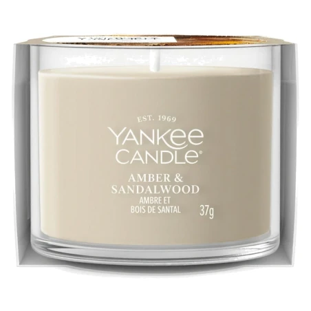 Vela Yankee Candle Amber & Sandalwood Mini 37 g en vaso de cristal