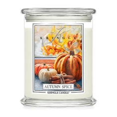 Vela Kringle Candle Autumn Spice de 3 mechas en bote grande de cristal de 623 g