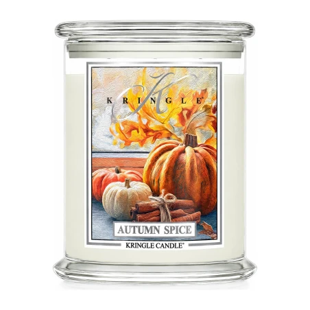 Vela Kringle Candle Autumn Spice de 3 mechas en bote grande de cristal de 623 g