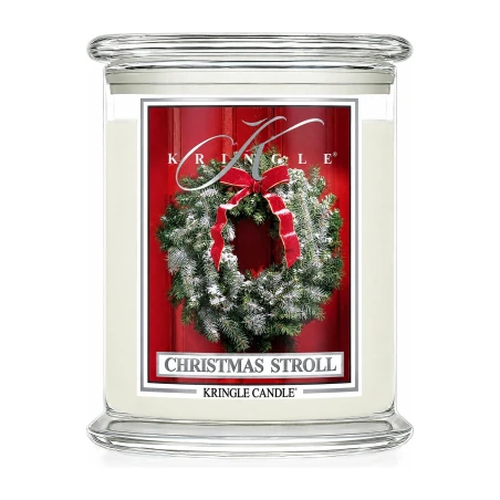 Vela Kringle Candle Christmas Stroll de 3 mechas en bote grande de cristal de 623 g