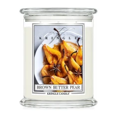 Vela Kringle Candle Brown Butter Pear de 3 mechas en bote grande de cristal de 623 g