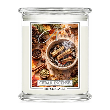 Vela Kringle Candle Cedar Incense de 3 mechas en bote grande de cristal de 623 g