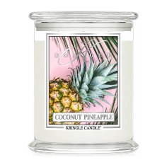 Vela Kringle Candle Coconut Pineapple de 3 mechas en bote grande de cristal de 623 g