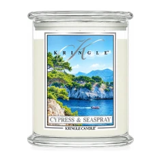 Vela Kringle Candle Cypress & Sea Spray de 3 mechas en bote grande de cristal de 623 g