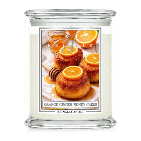 Vela Kringle Candle Orange Ginger Honey Cakes de 3 mechas en bote grande de cristal de 623 g