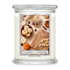 Vela Kringle Candle Pumpkin Cashmere de 3 mechas en bote grande de cristal de 623 g