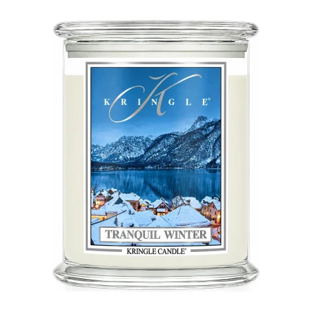 Vela Kringle Candle Tranquil Winter de 3 mechas en bote grande de cristal de 623 g