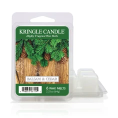 Wax melts Kringle Candle Balsam & Cedar 64 g, pack de 6 piezas de cera de soja en su envase original