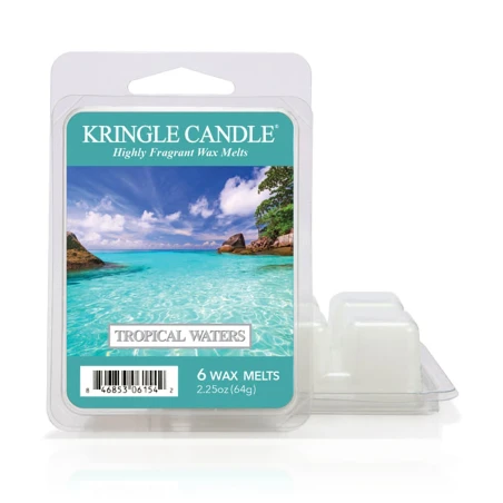 Wax melts Kringle Candle Tropical Waters 64 g, pack de 6 piezas de cera de soja en su envase original