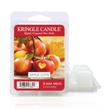 Wax melts Kringle Candle Apple Love 64 g, pack de 6 piezas de cera de soja en su envase original