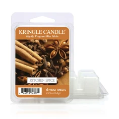 Wax melts Kringle Candle Kitchen Spice 64 g, pack de 6 piezas de cera de soja en su envase original