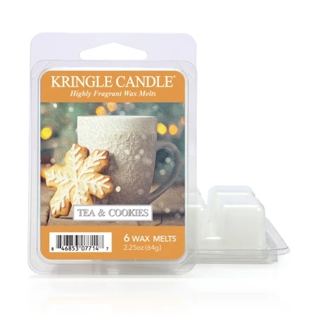 Wax melts Kringle Candle Tea & Cookies 64 g, pack de 6 piezas de cera de soja en su envase original